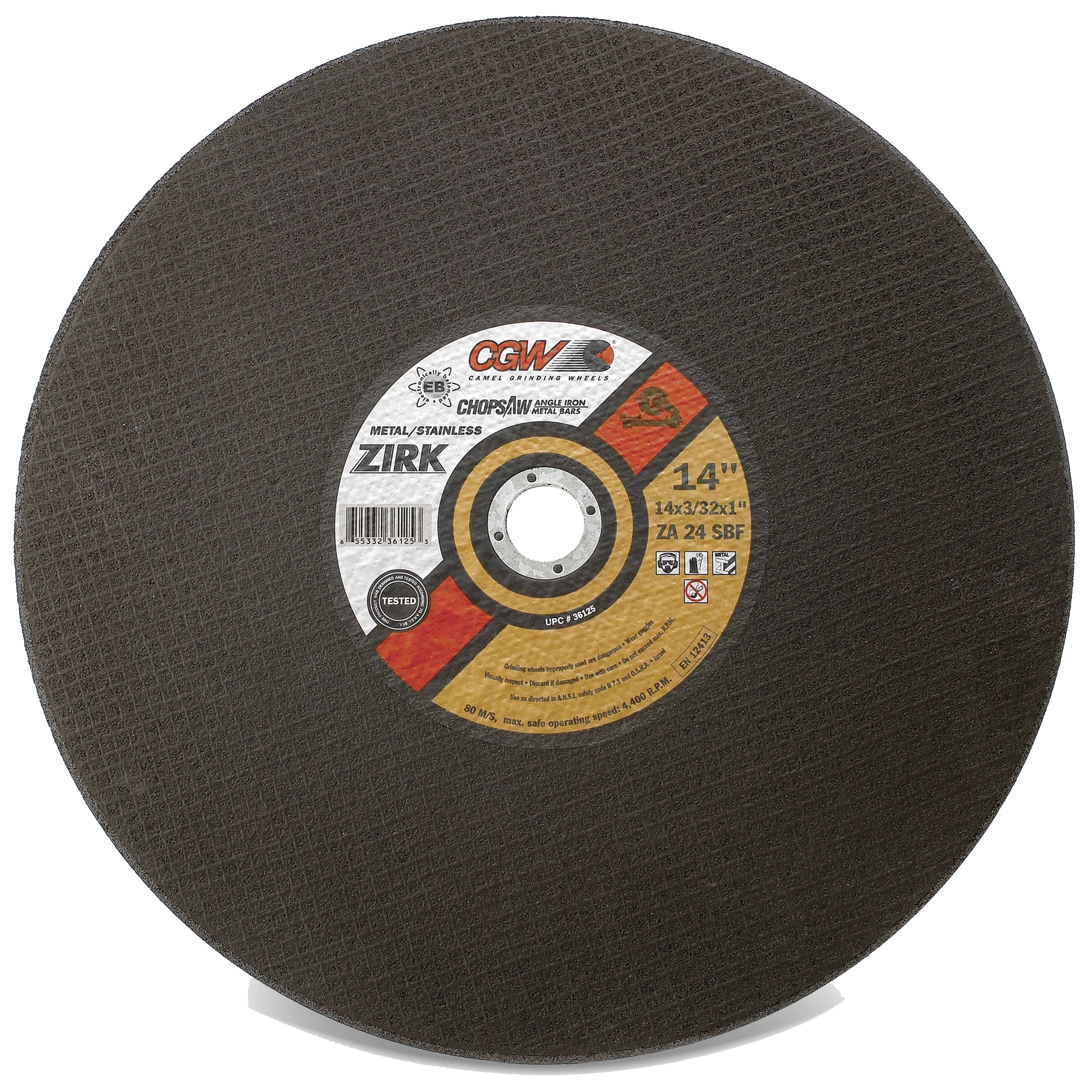 Picture of CGW "Camel" Abrasive 14X3/32X1 T1 Wa36-P-Bf Wheel Cut Off